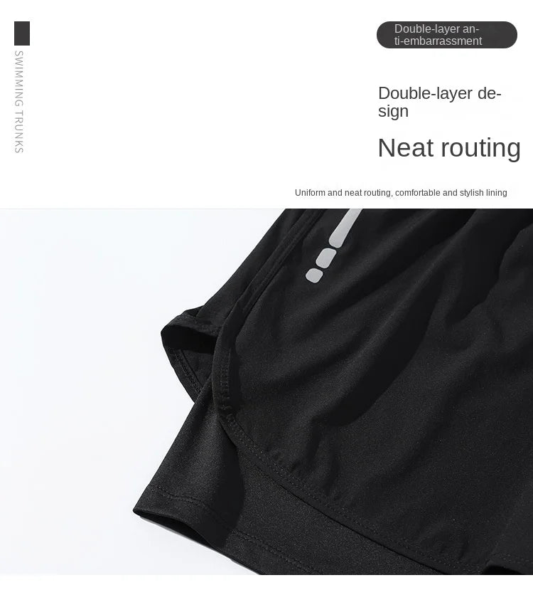 5/1Shorts esportivos masculinos Aloe Pants, calções de banho de duas camadas: estilosos, de secagem rápida e confortáveis para praia, piscina e fontes termais!