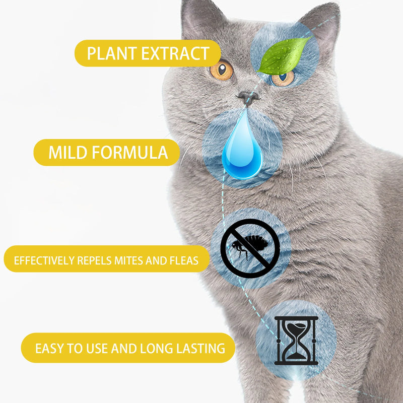 Gotas antipulgas para gatos, remove pulgas e piolhos, alivia coceira na pele, repelente externo de insetos, suprimentos para desparasitação, gotas para tratamento de carrapatos de animais de estimação