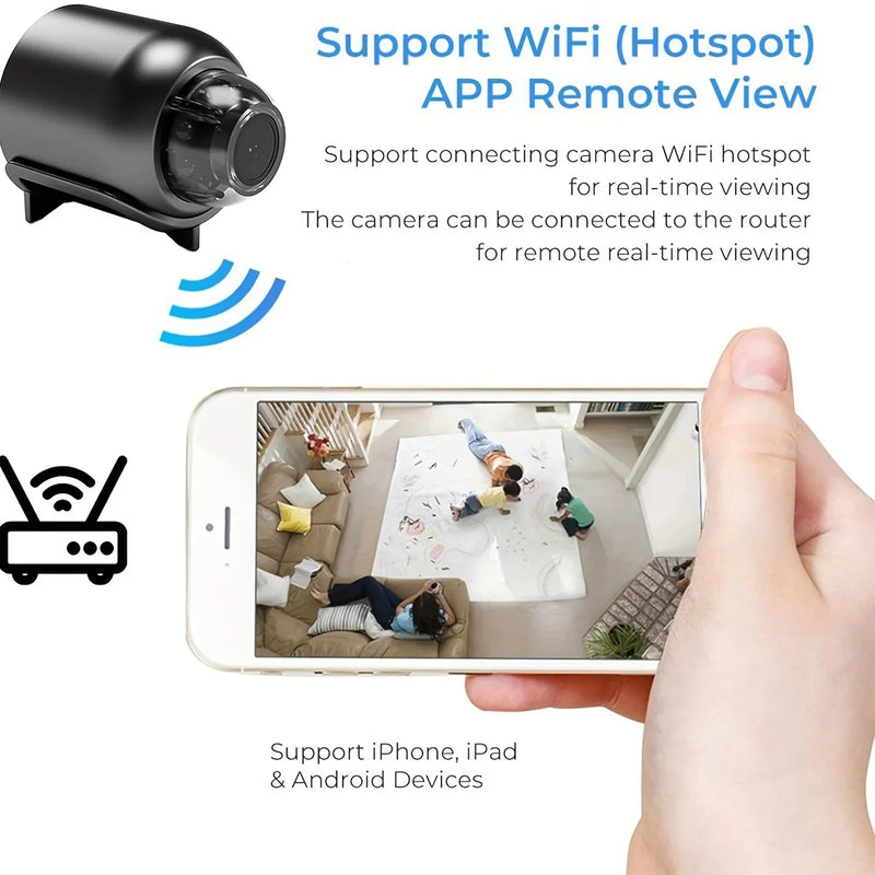 Mini câmera WiFi 1080PhD, segurança interna, vigilância, monitor de bebê, visão noturna, filmadora IP CAM, gravador de áudio e vídeo