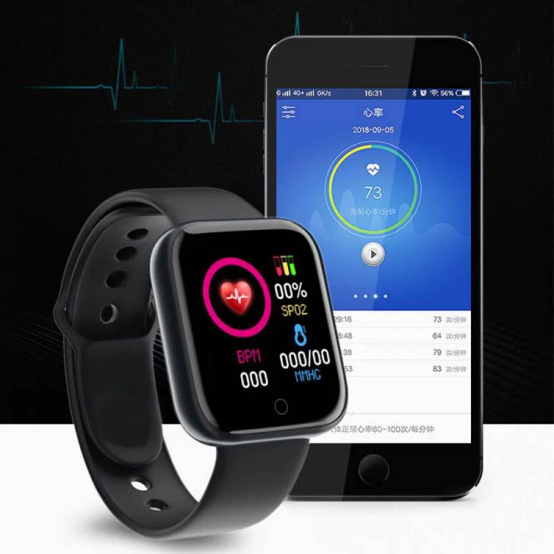 Relógio inteligente multifuncional masculino e feminino com conexão Bluetooth, pulseira esportiva para música e fitness, monitoramento do sono, relógio inteligente D20