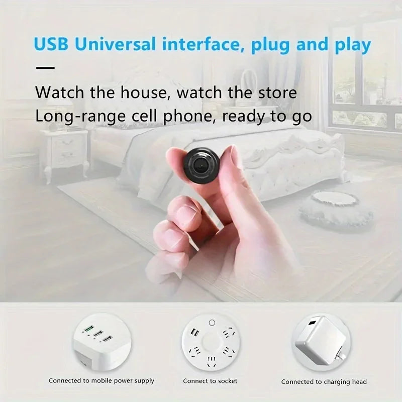 Mini câmera WiFi 1080PhD, segurança interna, vigilância, monitor de bebê, visão noturna, filmadora IP CAM, gravador de áudio e vídeo