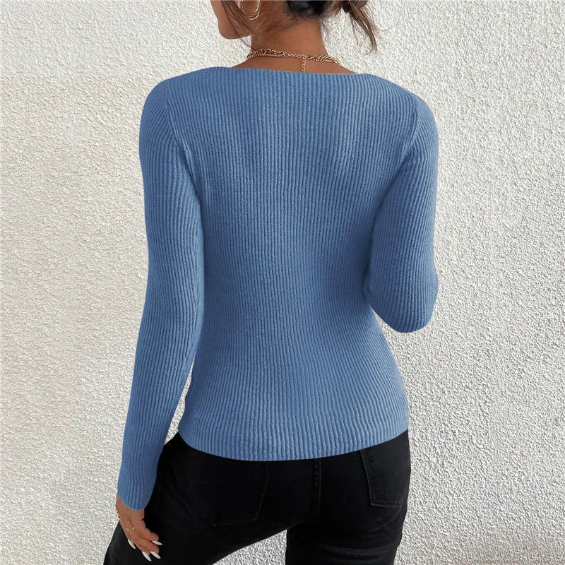 Suéter feminino com listras e gola alta, estilo ITV, para outono e inverno 2025, estilo Y2K, manga longa, estilo Jersey, roupas da moda