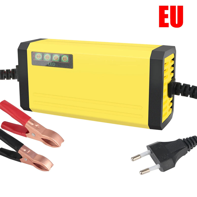 Carregador de bateria de carro 12V 2A 220V Power Puls Carregador de reparo de bateria de chumbo-ácido seca e úmida Carregador de bateria de caminhão para moto com display LED