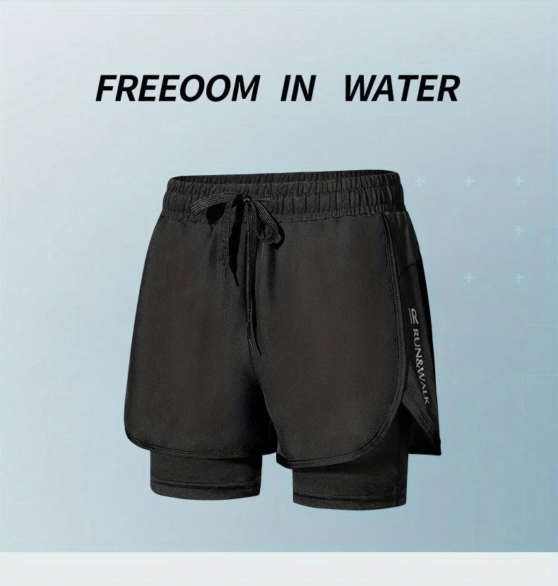5/1Shorts esportivos masculinos Aloe Pants, calções de banho de duas camadas: estilosos, de secagem rápida e confortáveis para praia, piscina e fontes termais!