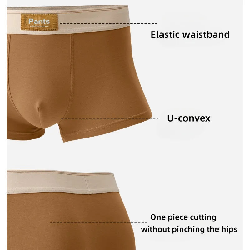 3 peças Cuecas Masculinas Boxer de Algodão Cueca Masculina Boxer Respirável U Convexo Cuecas Masculinas Sexy Trunks