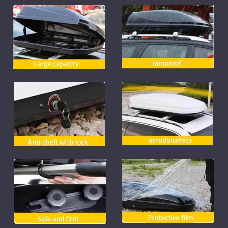mala de teto de carro de 600l de alta qualidade à prova d'água e de chuva pode ser aberta em ambos os lados adequada para carros SUV pick-up