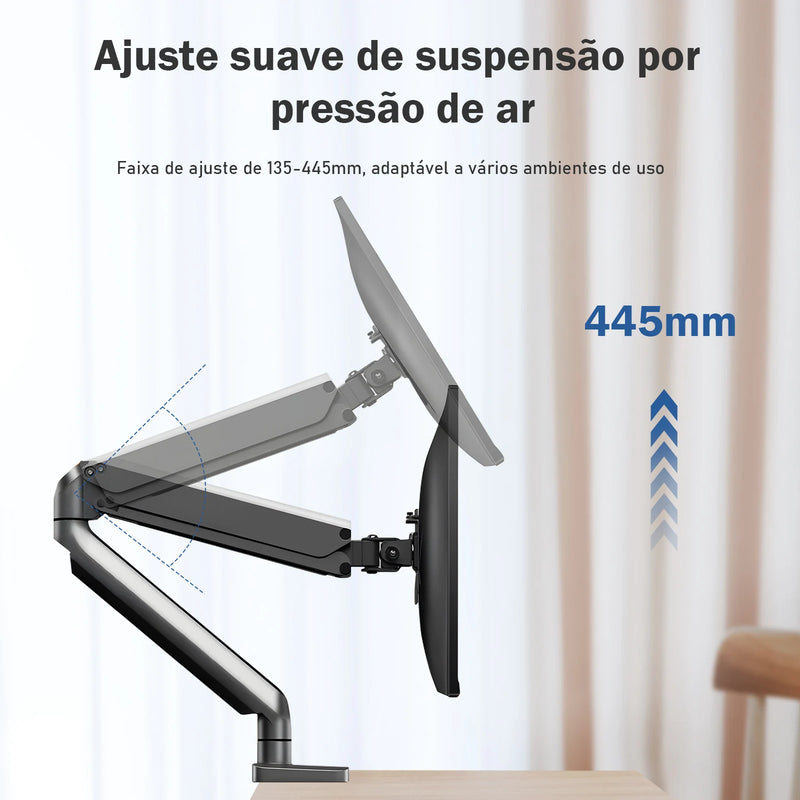 Suporte de monitor de braço articulado para mesa, monitor de movimento total, braço de mola mecânico, suporte de alumínio Mon ITOR