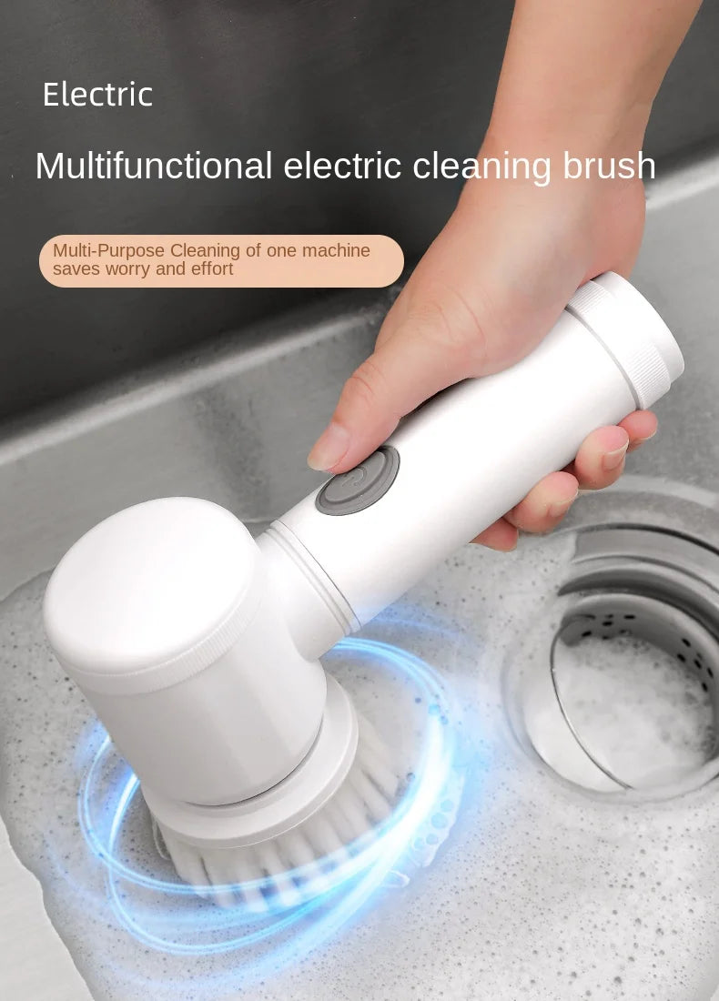 Escova de limpeza elétrica multifuncional para cozinha e banheiro - Esfregão elétrico portátil sem fio para pratos, panelas e frigideiras
