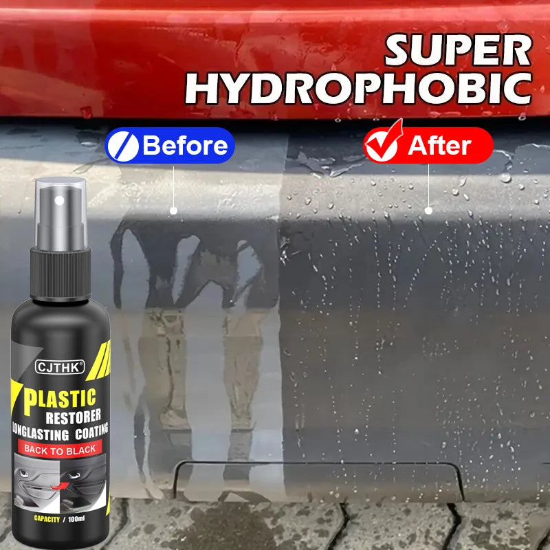 Agente de revestimento restaurador de plástico automotivo, borracha plástica automotiva, reparo externo, limpeza, renovação, agente de restauração, brilho preto, selagem, clareamento
