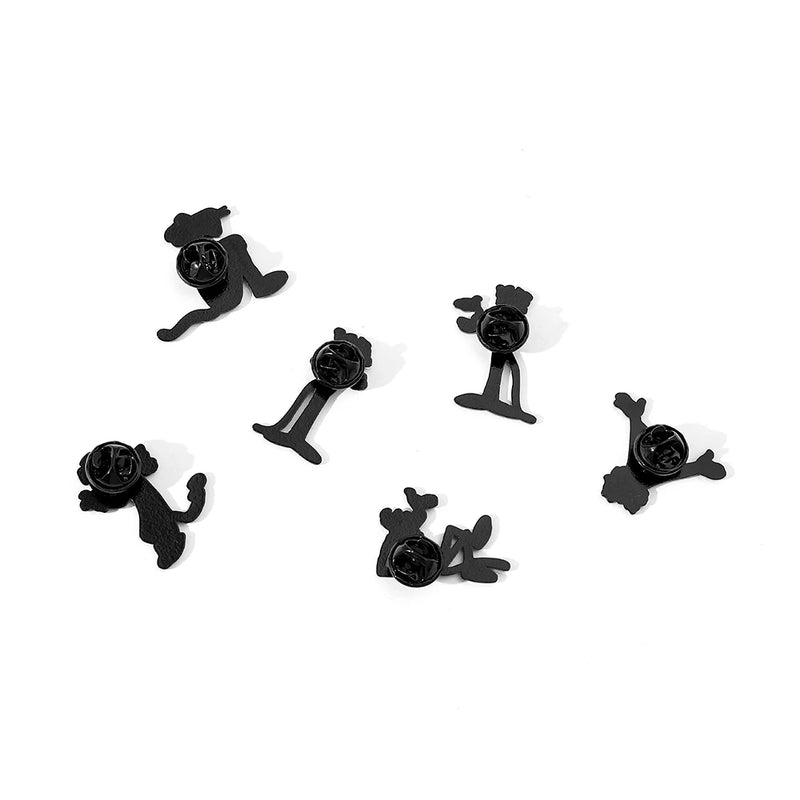 Broche criativo de desenho animado com 6 peças, broche de esmalte engraçado de pantera rosa, broche de metal, joias, roupas, mochila, acessórios, presente para amigos