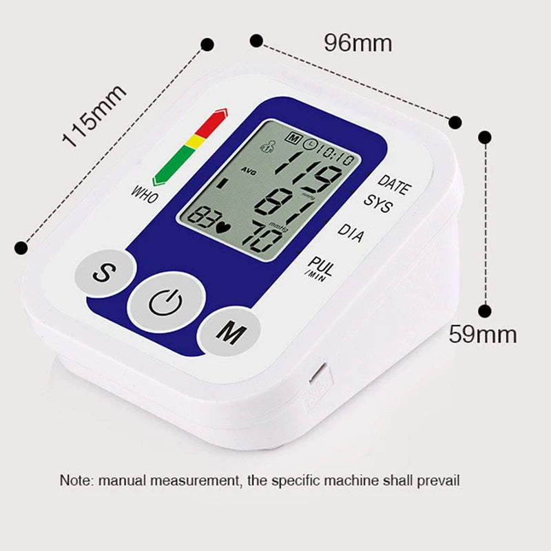 tens medidor de IO medidor de frequência cardíaca medidor de pulso monitor de PA medidor de pressão arterial digital de braço saudável manguito médico automático tonômetro de pressão