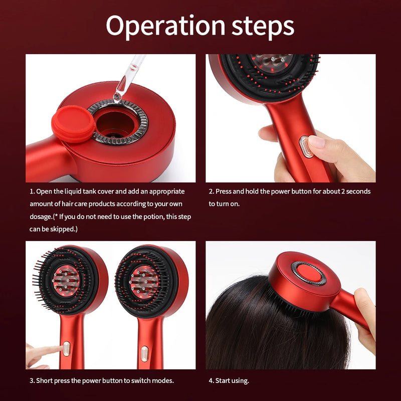 Escova elétrica para crescimento capilar com máquina de luz infravermelha Apro point massagem no couro cabeludo exercício anti-queda de cabelo esfregão de cabelo com oitenta