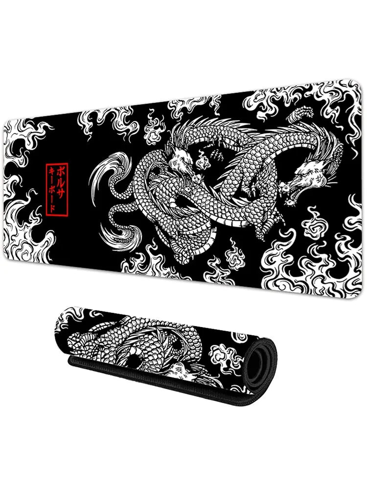 Mousepad grande para jogos com dragão japonês XXL Teclado Gamer Mouse Pad na mesa Tapete de mesa rápido Anime 900x400 700x300 Mouse Pads