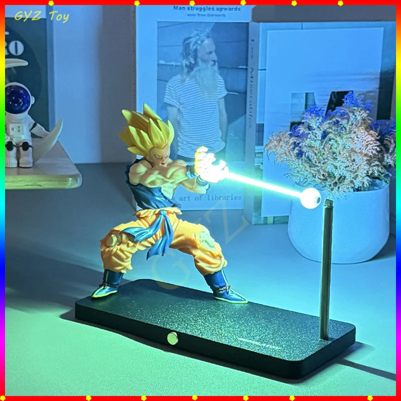 Em estoque NikolaToy Dragon Ball Kakarotto Son Goku Kamehameha Wave Lâmpada de luz magnética Modelo Ornamento Anime Brinquedos periféricos Presentes