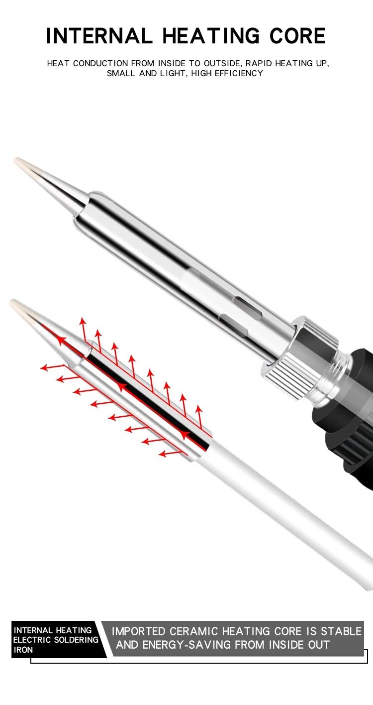 Ferro de solda elétrico com temperatura ajustável de 60 W para reparo de solda. Pontas de caneta de aquecimento para estação de trabalho não devem ser BosLook.