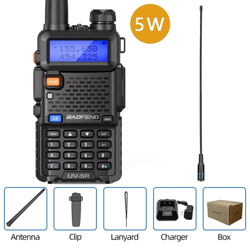 5W 8W rádio bidirecional VHF UHF FM rádio portátil transceptor caça 16km