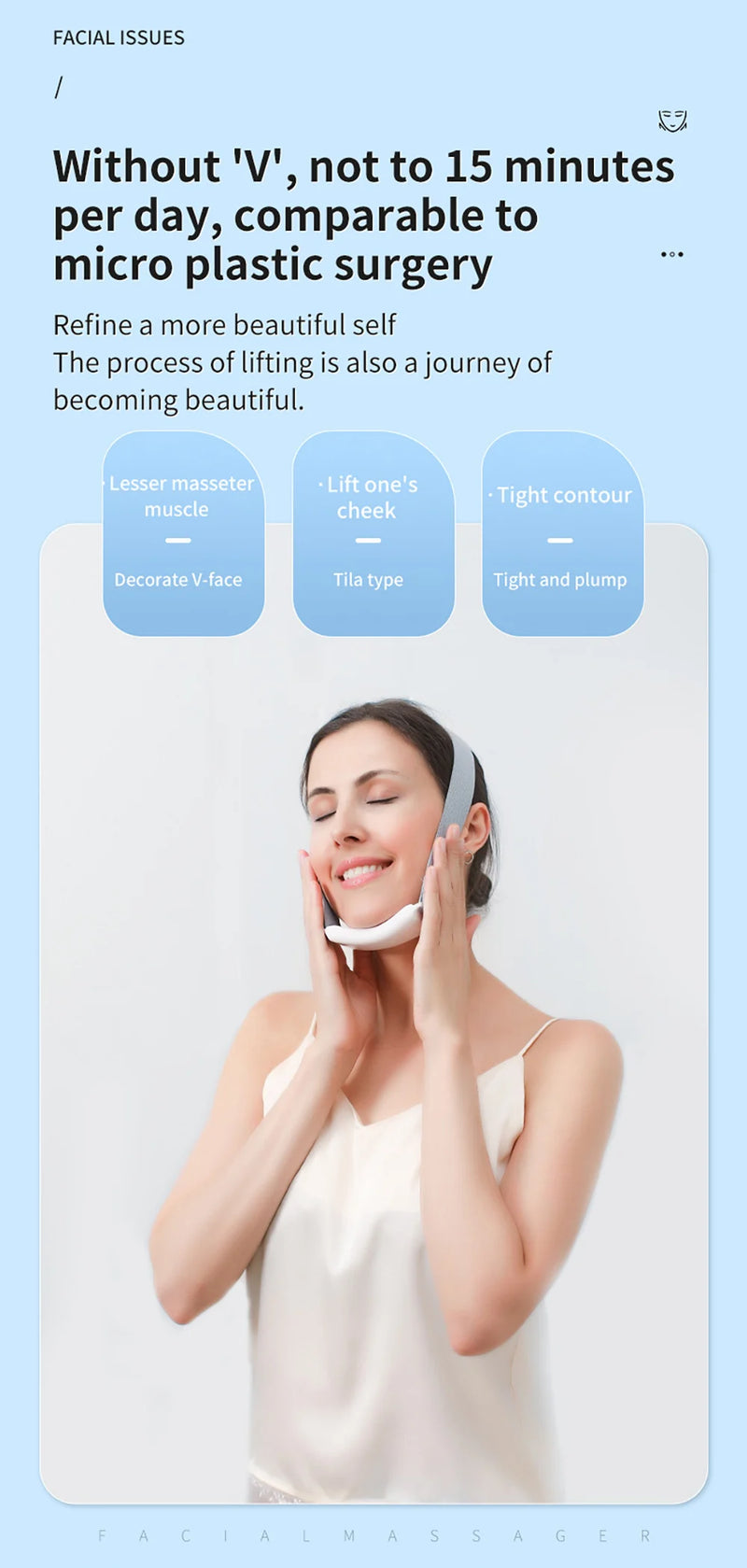 Massageador facial EMS, antirrugas, firmador, dispositivo de lifting facial em V, removedor de microcorrente, cuidados com a pele do queixo duplo