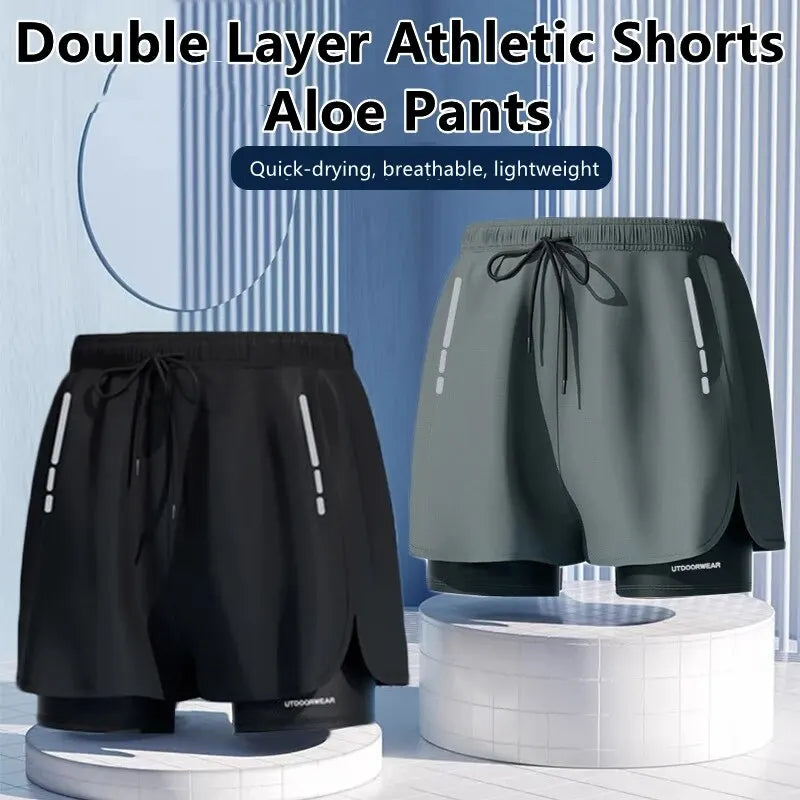 5/1Shorts esportivos masculinos Aloe Pants, calções de banho de duas camadas: estilosos, de secagem rápida e confortáveis para praia, piscina e fontes termais!