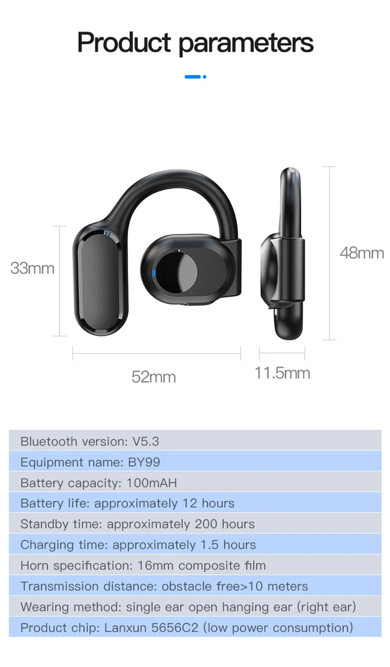 Fones de ouvido sem fio Fone de ouvido Bluetooth com microfone Fones de ouvido com cancelamento de ruído mãos-livres de condução óssea Fohr Driving Audifonos