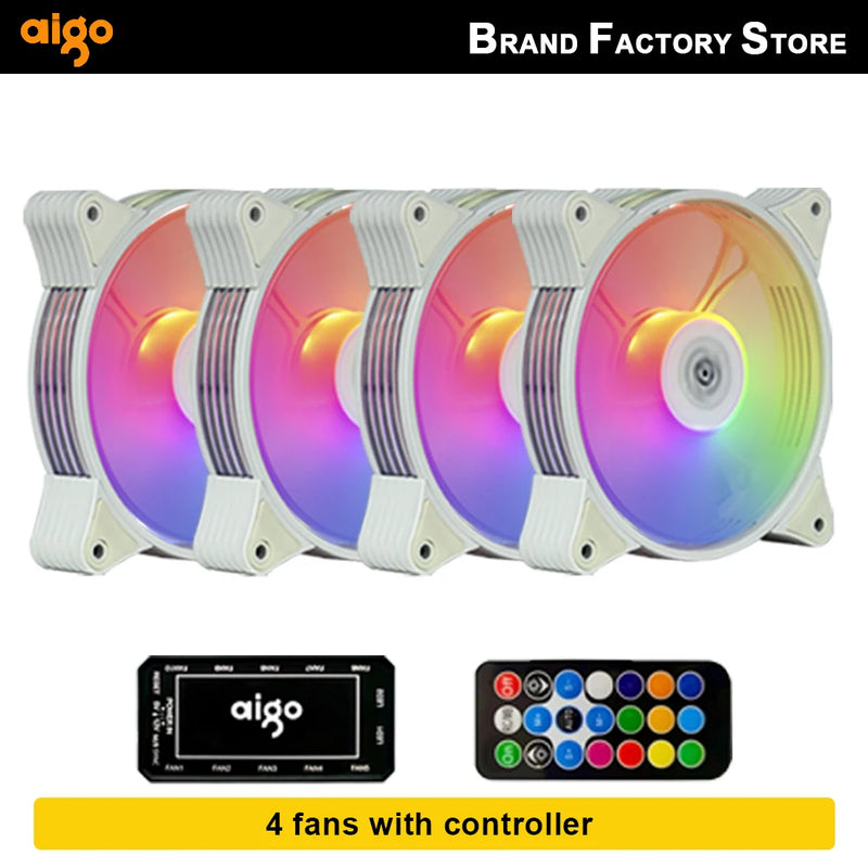AIGO R12 120MM ventilador de gabinete de computador normal dissipador de calor RGB aura sync porta SATA cooler de 12 cm Um controlador