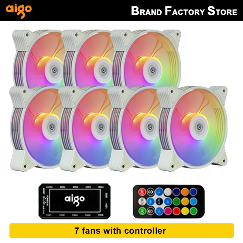 AIGO R12 120MM ventilador de gabinete de computador normal dissipador de calor RGB aura sync porta SATA cooler de 12 cm Um controlador