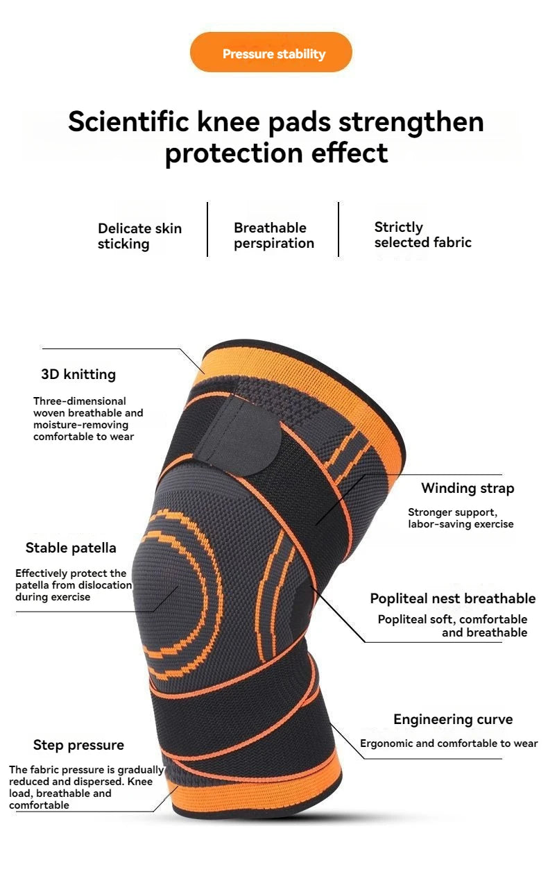 1 peça de joelheira de compressão respirável para esportes e suporte articular - protetor de joelho altamente elástico para fitness e levantamento de peso