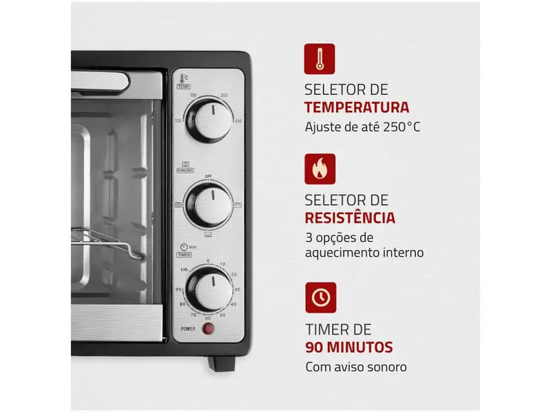 Forno elétrico de bancada Mondial com timer - 220V