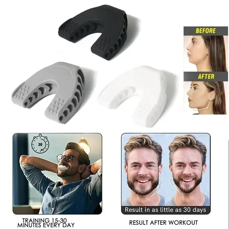 Exercitador de mandíbula em formato de U, novo equipamento de treinamento para boca, rosto, condicionamento físico, músculos, C e minha bola, quebra-mordidas