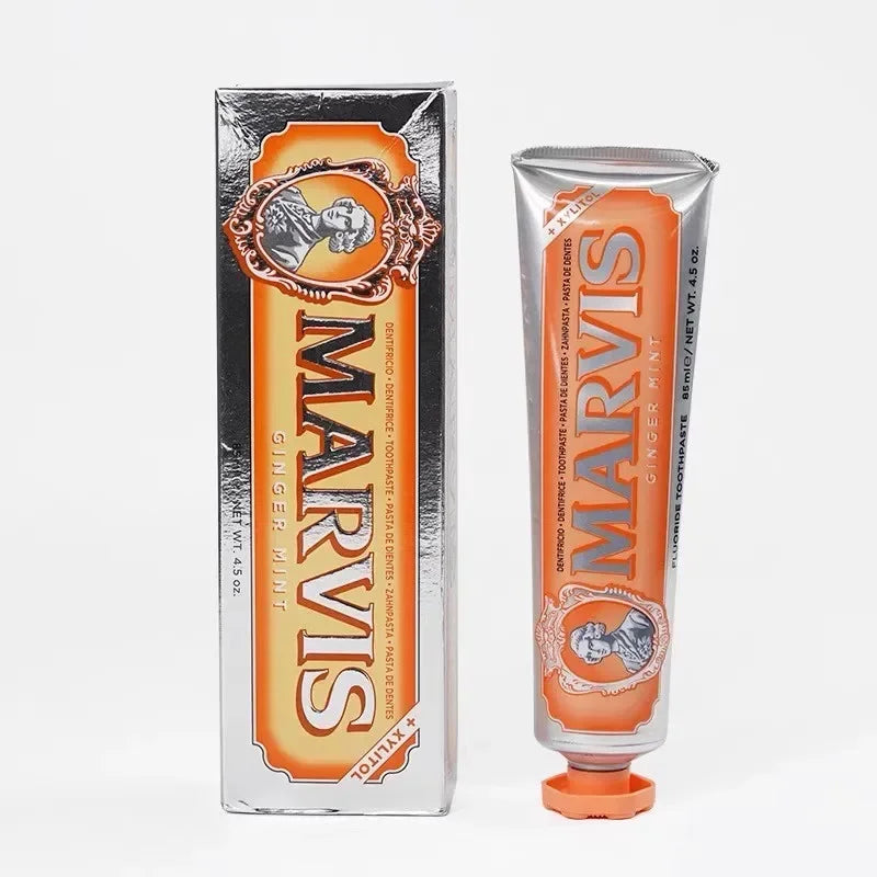 85ml Itália original Marvis creme dental clareador menta refresca hálito remove manchas creme dental clareador de dentes 1 peça
