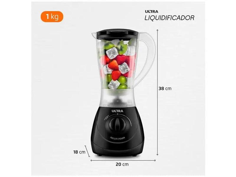 Liquidificador Mondial Ultra Facility Power 2 velocidades 550W preto - 220V