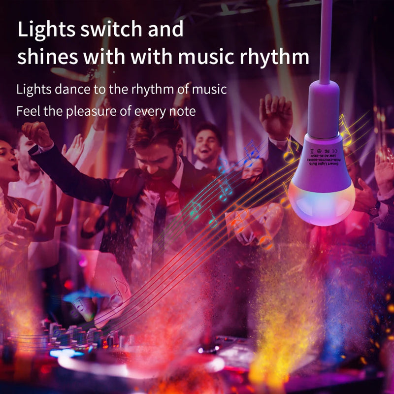 Tuya Smart WiFi LED Light Bulbs 220V 110V 10W 15W 20W E27 Alexa LED Lamp RGB Smart Life APP Google Assisatnt Voice Control