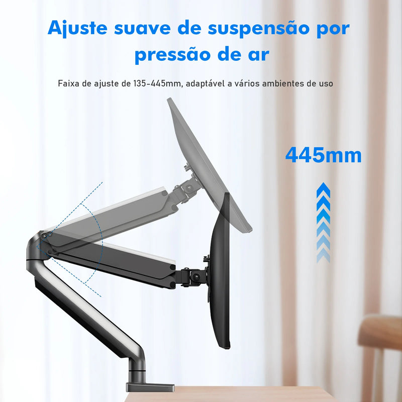 Suporte de monitor de braço articulado para mesa, monitor de movimento total, braço de mola mecânico, suporte de alumínio Mon ITOR