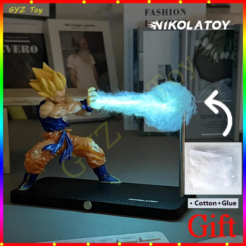 Em estoque NikolaToy Dragon Ball Kakarotto Son Goku Kamehameha Wave Lâmpada de luz magnética Modelo Ornamento Anime Brinquedos periféricos Presentes
