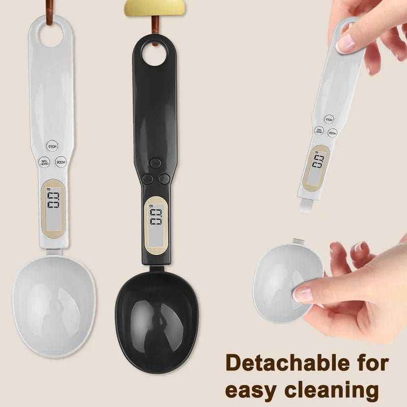 Mini balança de colher digital para cozinha balança eletrônica de alimentos LCD 0,1-500g farinha para cozinhar leite café pó peso medida colher