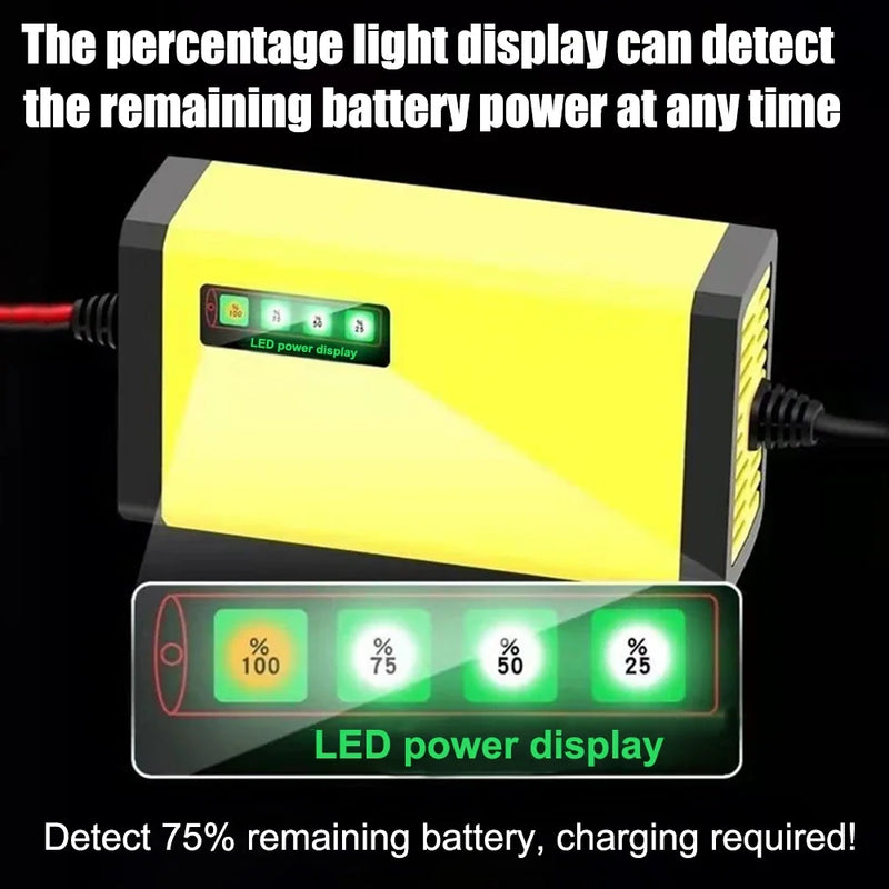Carregador de bateria de carro 12V 2A 220V Power Puls Carregador de reparo de bateria de chumbo-ácido seca e úmida Carregador de bateria de caminhão para moto com display LED