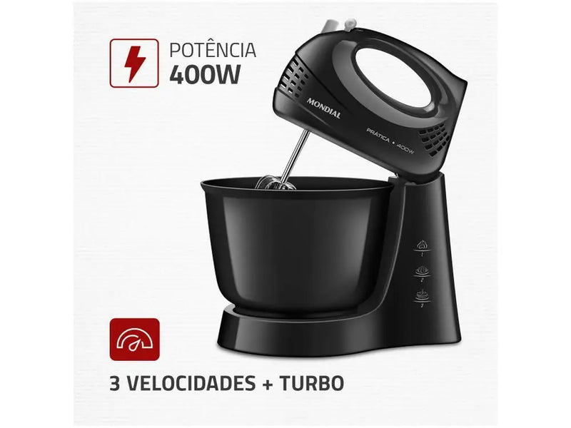 Misturador Mondial Practice B-44-B 400W Preto - 110V
