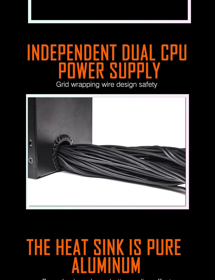 Fonte de alimentação AIG Oak PCP SU 500W 600W 700W 800W 1000W para jogos, ventilador RGB de 120 mm, fonte de alimentação para computador de mesa TX 220VA para BT C