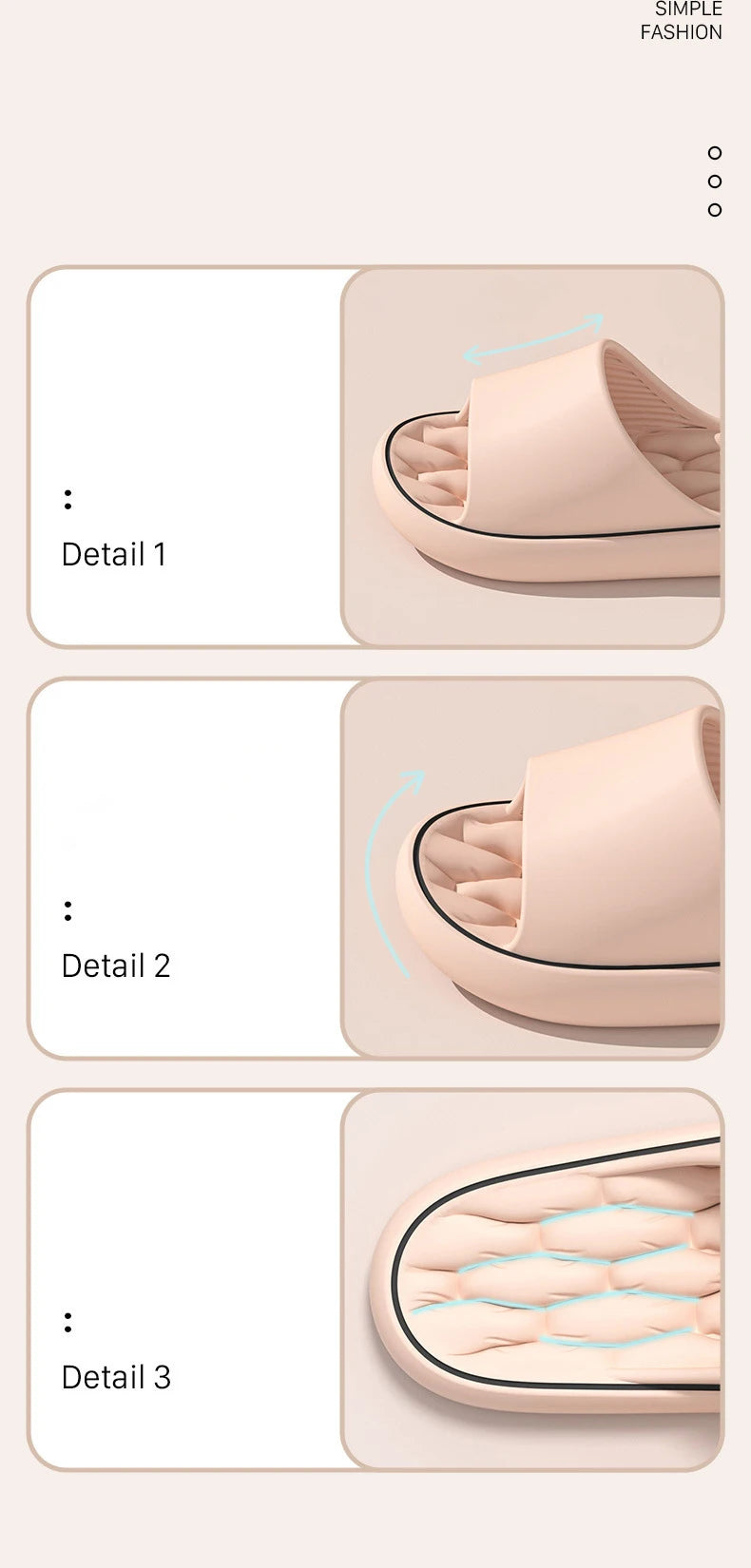 Chinelos super leves e macios, chinelos simples e modernos, sapatos elásticos em Eva, tênis coloridos, chinelo de banheiro interno S