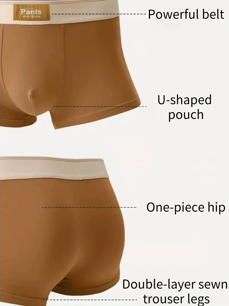 3 peças Cuecas Masculinas Boxer de Algodão Cueca Masculina Boxer Respirável U Convexo Cuecas Masculinas Sexy Trunks