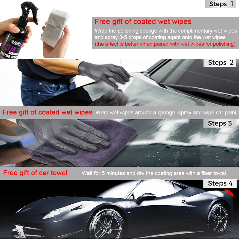 Revestimento líquido de nano revestimento cerâmico para automóveis, camada hidrofóbica de nanocristais, agente de revestimento de tinta de polimento, polimento de automóveis, revestimentos nano