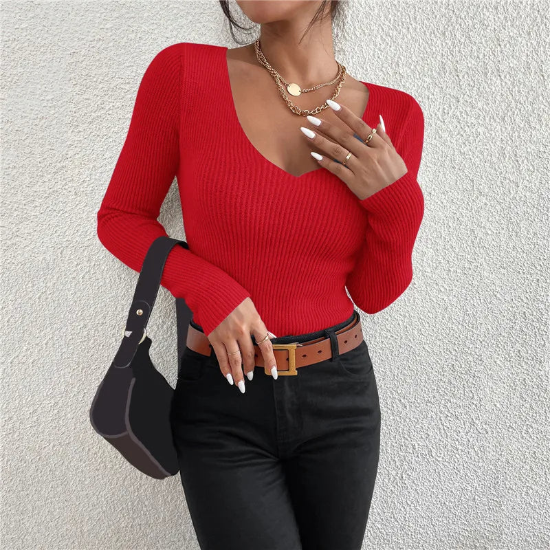 Suéter feminino com listras e gola alta, estilo ITV, para outono e inverno 2025, estilo Y2K, manga longa, estilo Jersey, roupas da moda