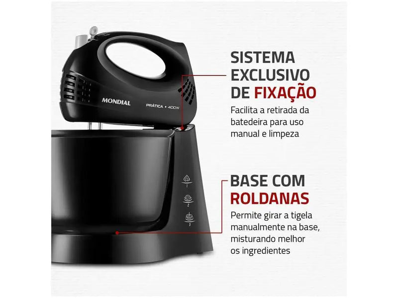 Misturador Mondial Practice B-44-B 400W Preto - 110V