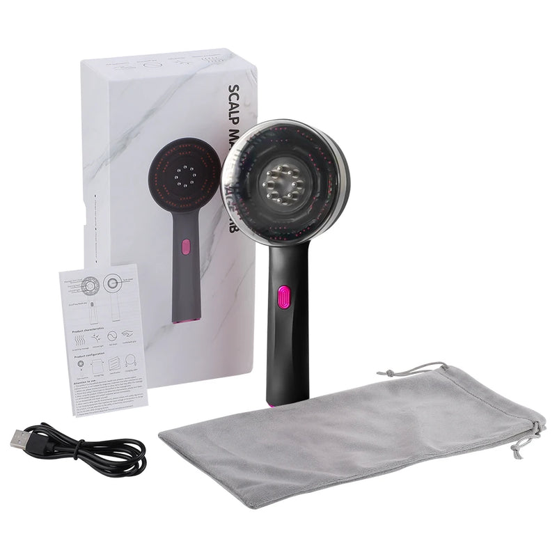 Escova elétrica para crescimento capilar com máquina de luz infravermelha Apro point massagem no couro cabeludo exercício anti-queda de cabelo esfregão de cabelo com oitenta