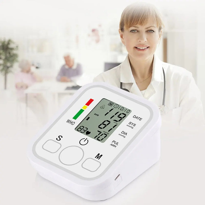 tens medidor de IO medidor de frequência cardíaca medidor de pulso monitor de PA medidor de pressão arterial digital de braço saudável manguito médico automático tonômetro de pressão