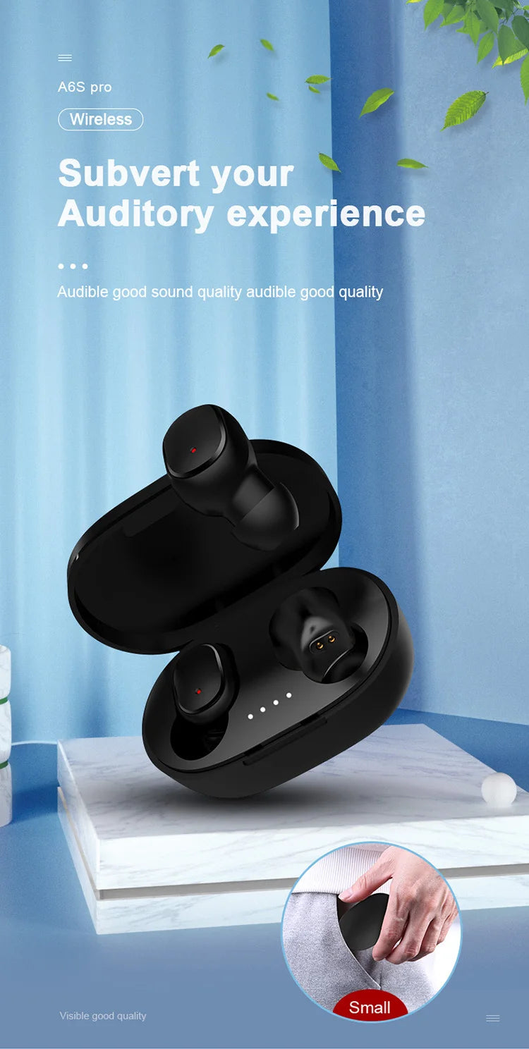 Fones de ouvido sem fio originais A6St WS, fones de ouvido Bluetooth, esportivos estéreo F one, fones de ouvido Bluetooth