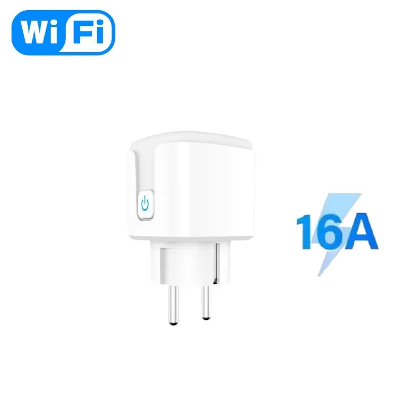 Tomada inteligente WiFi TU EU16A/20A, monitor de energia e controle de voz, temporização e controle de vida inteligente, funciona com Alexa e Google Home