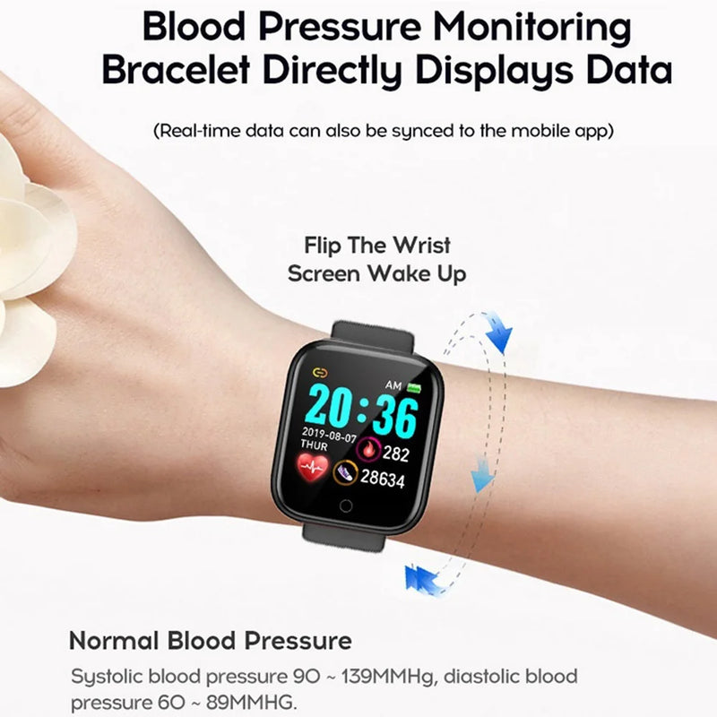 Relógio inteligente multifuncional masculino e feminino com conexão Bluetooth, pulseira esportiva para música e fitness, monitoramento do sono, relógio inteligente D20