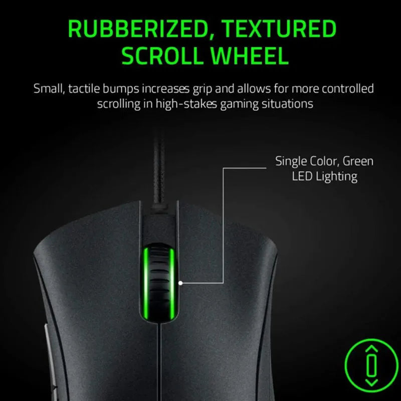 Mouse com fio para jogos Razer Death Adder Essential / mouses com fio 6400 DPI 5 botões independentes para laptop PC gamer