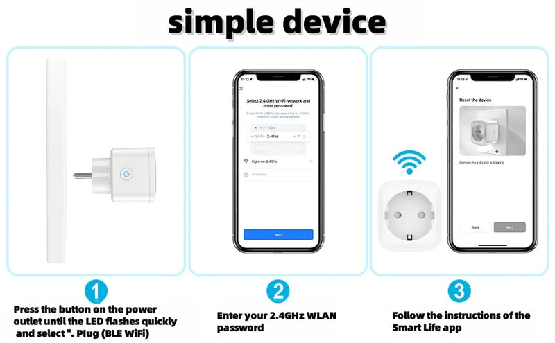 Tomada inteligente WiFi TU EU16A/20A, monitor de energia e controle de voz, temporização e controle de vida inteligente, funciona com Alexa e Google Home