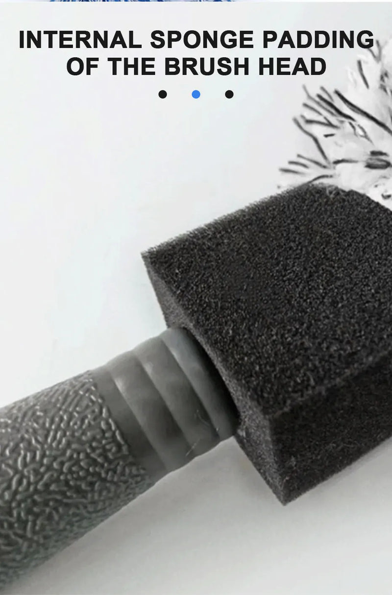 SEAMETAL Escova de limpeza de aro de pneu de carro, escova de pelúcia portátil para cubo de roda de carro, ferramenta de lavagem, cuidados com os detalhes do carro, escova para remoção de poeira
